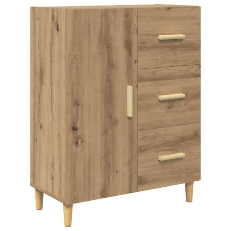 vidaXL Dressoir artisanaal eikenkleurig 34 x 69,5 x 90 cm Bewerkt hout afbeelding2 - 1