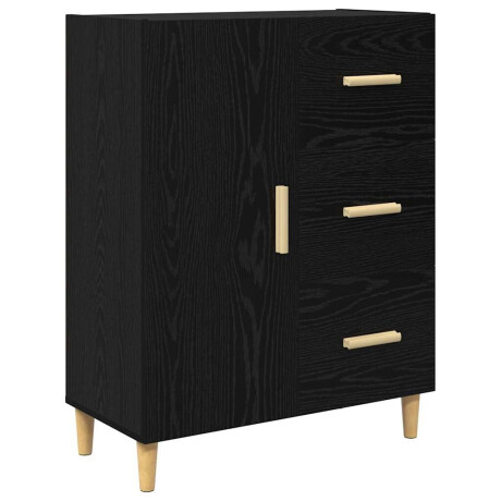 vidaXL Dressoir met lade Zwart eiken 34 x 69,5 x 90 cm Bewerkt hout afbeelding2 - 1