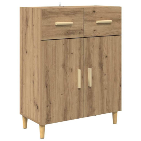 vidaXL Dressoir artisanaal eikenkleurig 34 x 69.5 x 89 cm Bewerkt hout afbeelding2 - 1