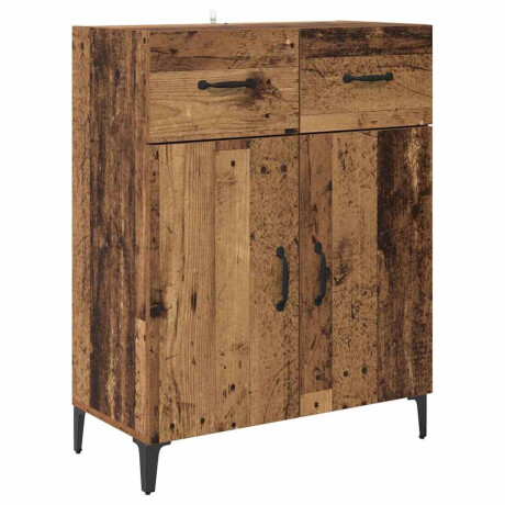 vidaXL Dressoir met lade Oudhout 69,5 x 34 x 90 cm Bewerkt hout afbeelding2 - 1