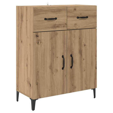 vidaXL Dressoir met lade Artisan Eiken 69,5 x 34 x 90 cm Bewerkt hout afbeelding2 - 1