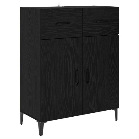 vidaXL Dressoir met lade Zwart Eiken 69,5 x 34 x 90 cm Bewerkt hout afbeelding2 - 1