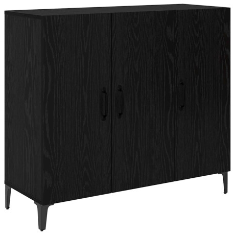 vidaXL Dressoir Zwart eiken 34 x 90 x 80 cm Bewerkt hout afbeelding2 - 1