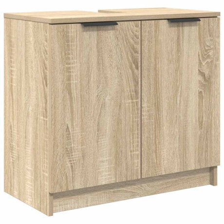 vidaXL Badkamer Kast Sonoma Eiken 64,5 x 33,5 x 59 cm Bewerkt hout afbeelding2 - 1