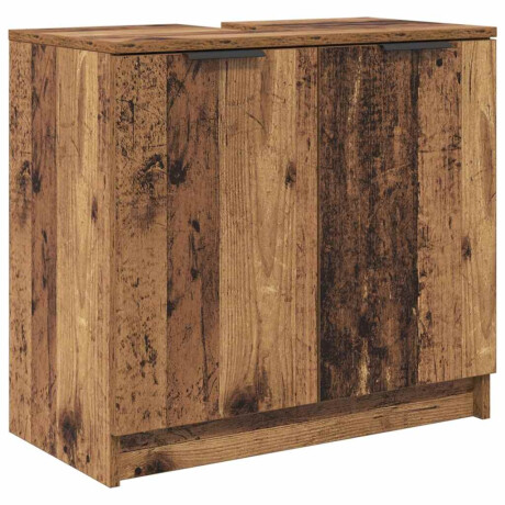 vidaXL Badkamer Kast Oud Hout 64,5 x 33,5 x 59 cm Bewerkt hout afbeelding2 - 1