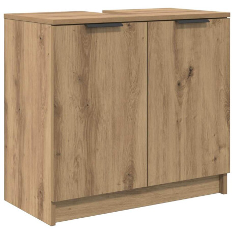 vidaXL Badkamer Kast Artisan Eiken 64,5 x 33,5 x 59 cm Bewerkt hout afbeelding2 - 1