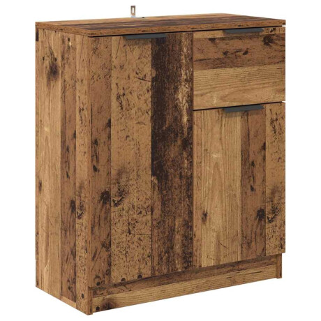 vidaXL Dressoir met lade Oudhout 60 x 30 x 70 cm Bewerkt hout afbeelding2 - 1