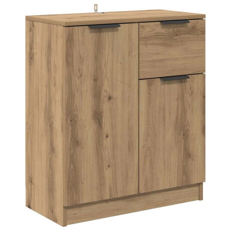 vidaXL Dressoir artisanaal eikenkleurig 60 x 30 x 70 cm Bewerkt hout afbeelding2 - 1