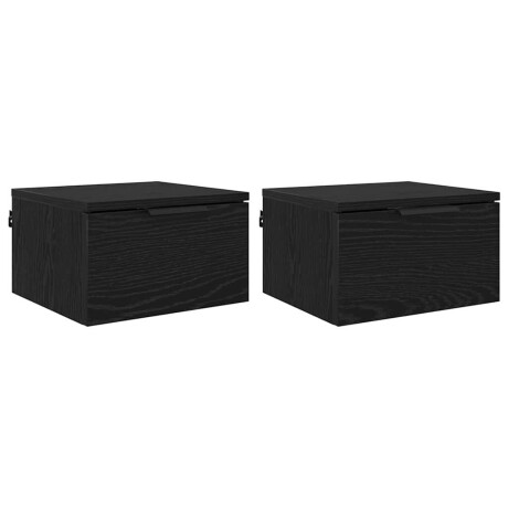 vidaXL Nachtkastje 2 pcs Zwart Eiken 34 x 30 x 20 cm Bewerkt hout afbeelding2 - 1