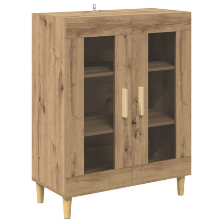 vidaXL Dressoir Artisan Eiken 69,5 x 34 x 90 cm Bewerkt hout afbeelding2 - 1