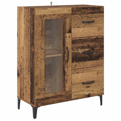 vidaXL Dressoir Oud Hout 69,5 x 34 x 90 cm Gemonteerd hout en ijzer afbeelding2 - 1