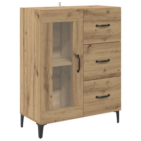 vidaXL Dressoir met lade Artisan Eiken 69,5 x 34 x 90 cm afbeelding2 - 1
