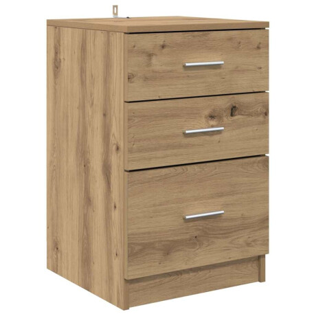 vidaXL Nachtkastje met lade Artisan Eiken 40 x 40 x 63 cm Bewerkt hout afbeelding2 - 1