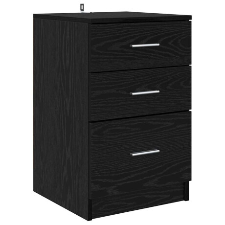 vidaXL Nachtkastje met lade Zwart Eiken 40 x 40 x 63 cm Bewerkt hout afbeelding2 - 1