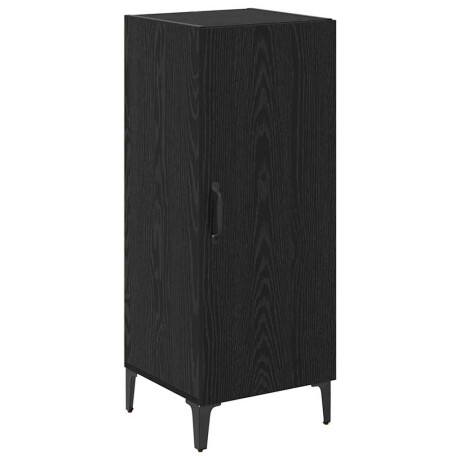 vidaXL Dressoir Zwart Eiken 34,5 x 34 x 90 cm Bewerkt hout afbeelding2 - 1