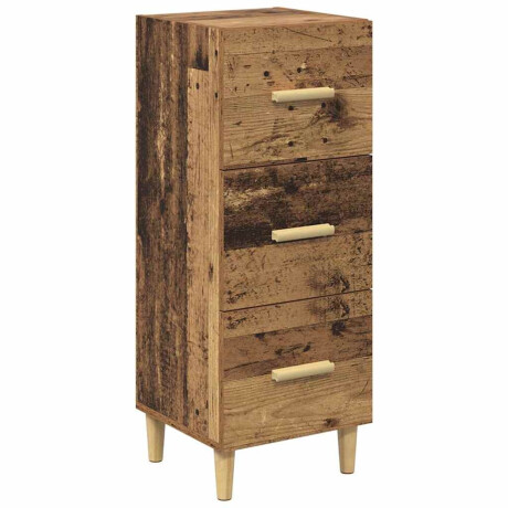 vidaXL Dressoir met lade Oud hout 34.5 x 34 x 90 cm Bewerkt hout afbeelding2 - 1