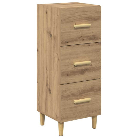 vidaXL Dressoir artisanaal eikenkleurig 34.5 x 34 x 90 cm Bewerkt hout afbeelding2 - 1