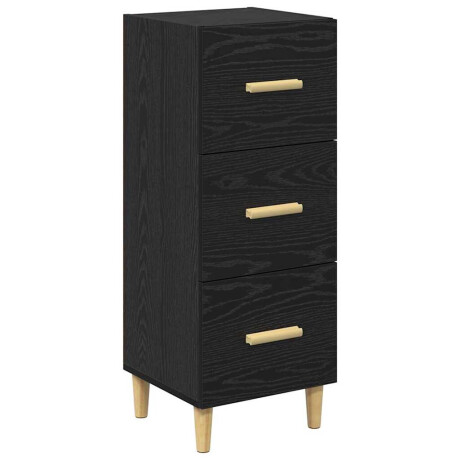 vidaXL Dressoir met lade Zwart eiken 34.5 x 34 x 90 cm Bewerkt hout afbeelding2 - 1