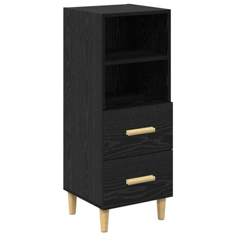 vidaXL Dressoir met lade Zwart eiken 34 x 34.5 x 90 cm Bewerkt hout afbeelding2 - 1