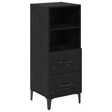 vidaXL Dressoir met lade Zwart eiken 34 x 34.5 x 90 cm Bewerkt hout afbeelding2 - 1