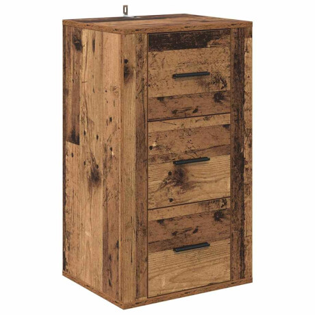 vidaXL Dressoir met lade Oudhout 40 x 33 x 70 cm Bewerkt hout afbeelding2 - 1