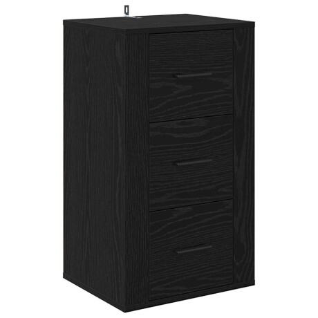 vidaXL Dressoir met lade Zwart Eiken 40 x 33 x 70 cm Bewerkt hout afbeelding2 - 1