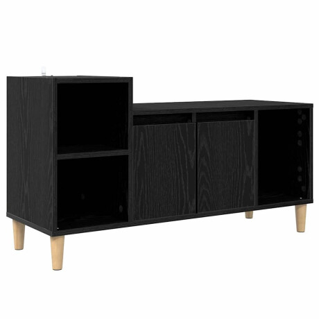 vidaXL TV-kast Zwart Eiken 100 x 35 x 55 cm Bewerkt hout afbeelding2 - 1