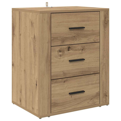 vidaXL Nachtkastje met lade Artisan Eiken 35 x 50 x 60 cm Bewerkt hout afbeelding2 - 1