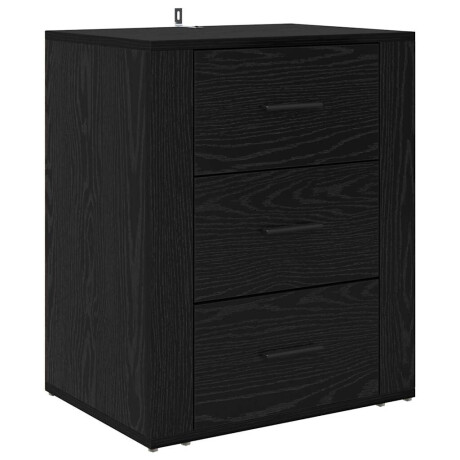 vidaXL Nachtkastje met lade Zwart Eiken 35 x 50 x 60 cm Bewerkt hout afbeelding2 - 1