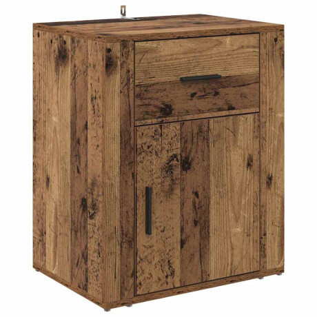 vidaXL Nachtkastje met lade Oudhout 35 x 50 x 60 cm Bewerkt hout afbeelding2 - 1