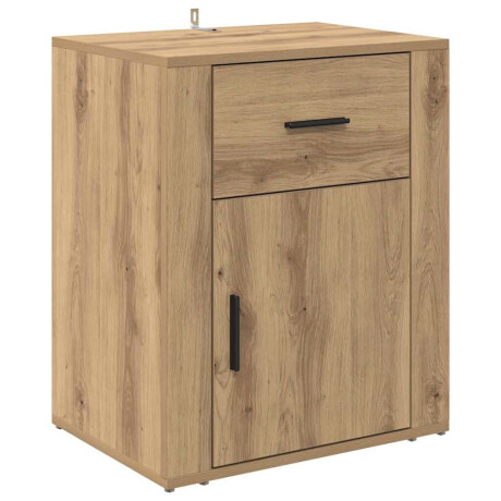 vidaXL Nachtkastje met lade Artisan Eiken 35 x 50 x 60 cm Bewerkt hout afbeelding2 - 1