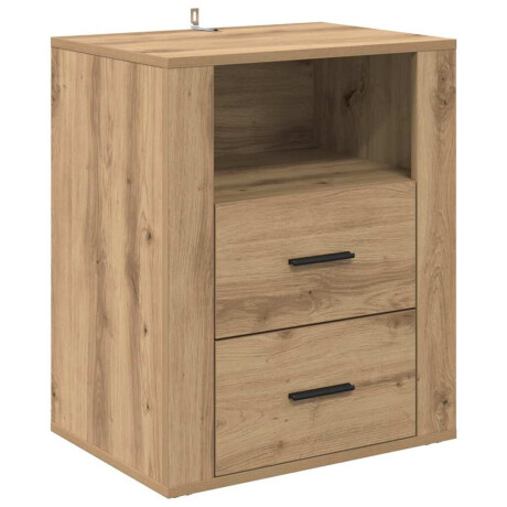 vidaXL Nachtkastje met lade Artisan Eiken 35 x 50 x 60 cm Bewerkt hout afbeelding2 - 1
