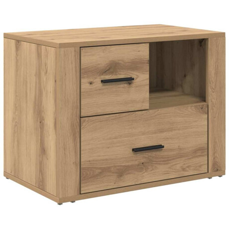 vidaXL Nachtkastje met lade Artisan Eiken 35 x 60 x 50 cm Bewerkt hout afbeelding2 - 1
