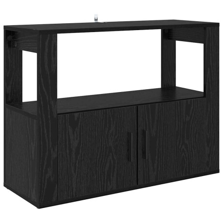 vidaXL Dressoir Zwart eiken 80 x 30 x 60 cm Bewerkt hout afbeelding2 - 1