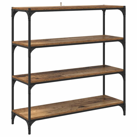 vidaXL Boekenkast Oud Hout 100 x 33 x 100 cm Gemonteerd hout en ijzer afbeelding2 - 1