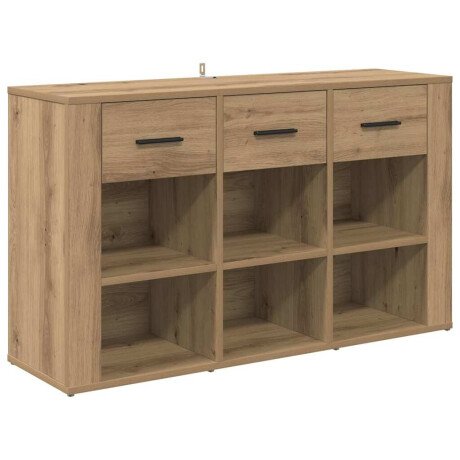 vidaXL Dressoir met lade Artisan Eiken 100 x 30 x 59,5 cm Bewerkt hout afbeelding2 - 1