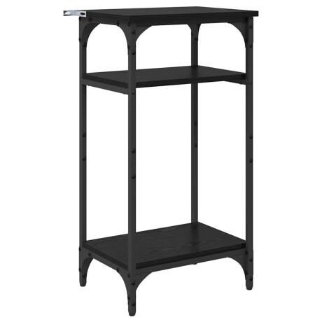 vidaXL Bijzettafel met plank Zwart eiken 40 x 30 x 75 cm Bewerkt hout afbeelding2 - 1