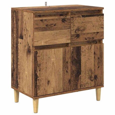 vidaXL Dressoir met lade Oud Hout 60 x 35 x 70 cm Bewerkt hout afbeelding2 - 1