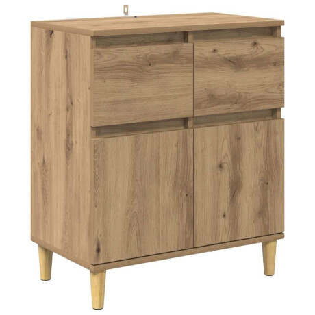 vidaXL Dressoir met lade Artisan Eiken 60 x 35 x 70 cm Bewerkt hout afbeelding2 - 1