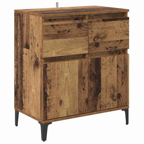 vidaXL Dressoir Oud Hout 60 x 35 x 70 cm Gemonteerd hout en ijzer afbeelding2 - 1