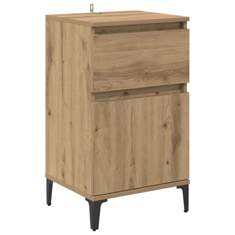 vidaXL Nachtkastje met lade Artisan Eiken 40 x 35 x 70 cm Bewerkt hout afbeelding2 - 1