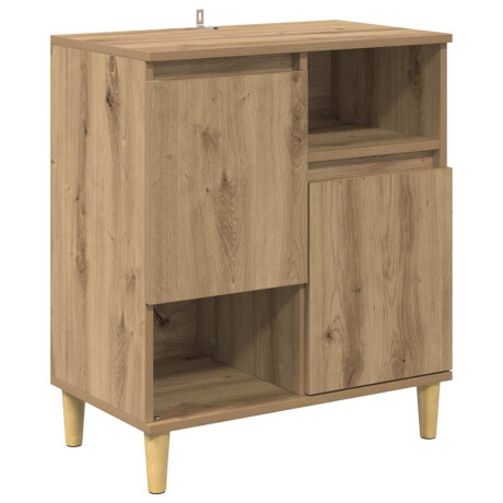vidaXL Dressoir artisanaal eikenkleurig 35 x 60 x 70 cm Bewerkt hout afbeelding2 - 1