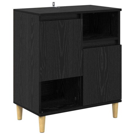 vidaXL Dressoir Zwart eiken 35 x 60 x 70 cm Bewerkt hout afbeelding2 - 1