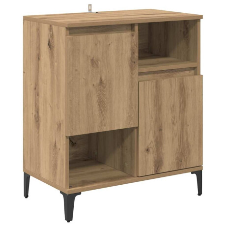 vidaXL Dressoir Artisan Eiken 60 x 35 x 70 cm Bewerkt hout afbeelding2 - 1