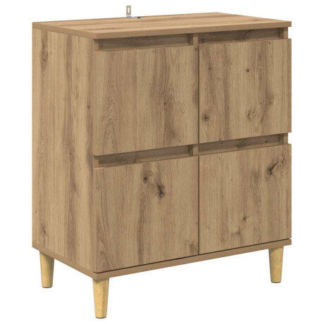 vidaXL Dressoir Artisan Eiken 60 x 35 x 70 cm Bewerkt hout afbeelding2 - 1