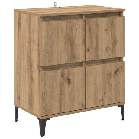 vidaXL Dressoir Artisan Eiken 60 x 35 x 70 cm Gemonteerd hout en ijzer afbeelding2 - 1