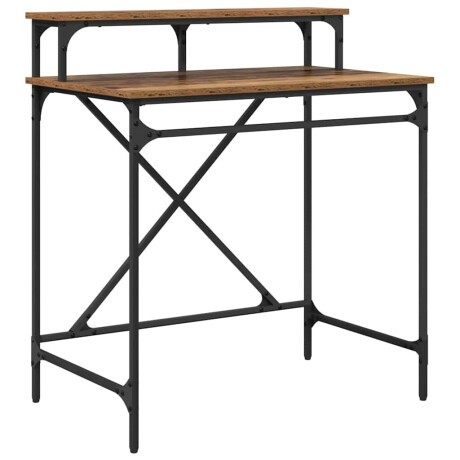 vidaXL Bureau Oud Hout 80 x 50 x 90 cm Bewerkt hout afbeelding2 - 1