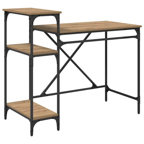 vidaXL Bureau Artisan Eiken 105 x 50 x 90 cm Bewerkt hout afbeelding2 - 1