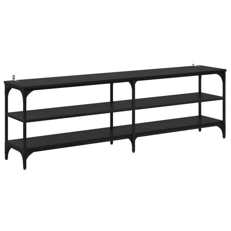 vidaXL TV-kast Zwart Eiken 160 x 30 x 50 cm Gemonteerd hout en ijzer afbeelding2 - 1