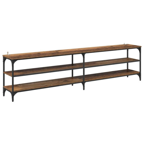 vidaXL TV-kast Oud Hout 200 x 30 x 50 cm Gemonteerd hout en ijzer afbeelding2 - 1